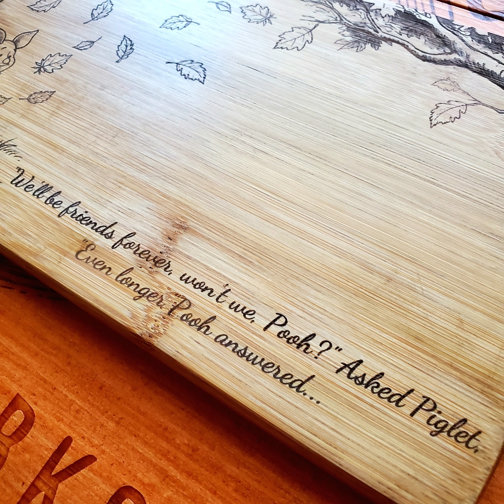Disney💫 New-Hand Made, Winnie the Pooh🐻🐷 Bamboo Artisan Cutting/Serving Board - Picture 5 of 8